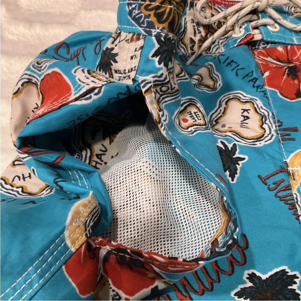 Caribbean Joe  Mens Hawaiian Swim Shorts Size‎ Large